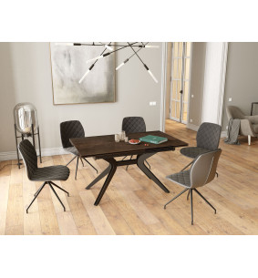 ATTRAIT - Table 2 allonges rétractables céramique acier