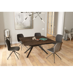 ATTRAIT - Table 2 allonges rétractables céramique acier 2