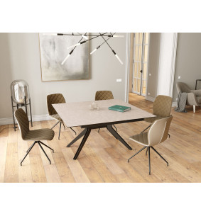 ATTRAIT - Table 2 allonges rétractables céramique argile 2