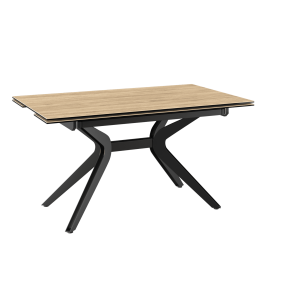 ATTRAIT - Table 2 allonges rétractables céramique chêne clair