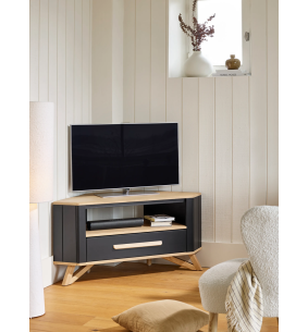 ALVA - Meuble TV d'angle 1 tiroir 1 niche