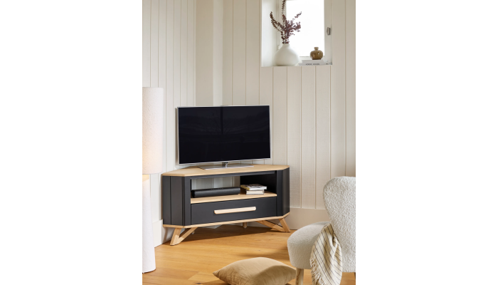 ALVA - Meuble TV d'angle 1 tiroir 1 niche