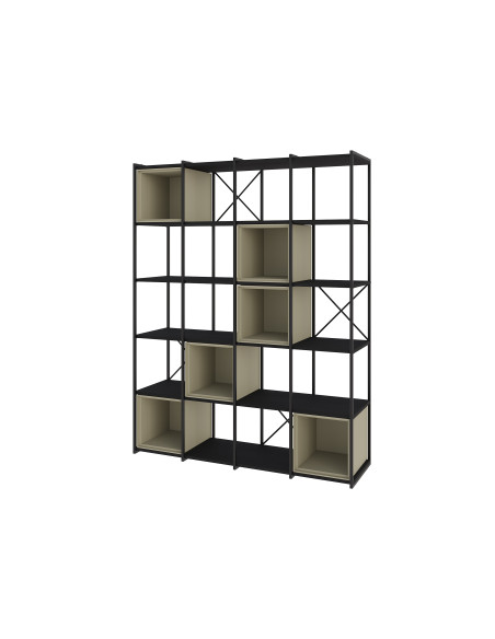 ANYA - Etagère 140 noir et cube vert