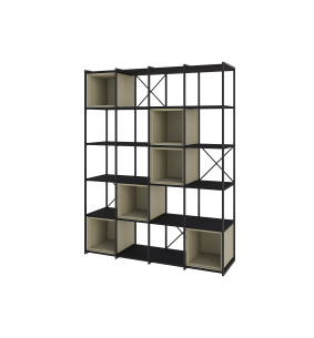 ANYA - Etagère 140 noir et cube vert 2