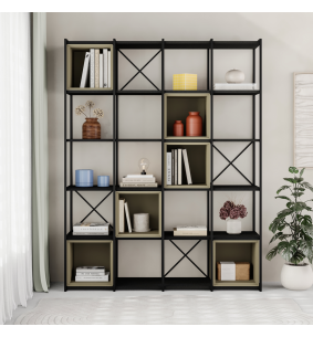 ANYA - Etagère 140 noir et cube vert