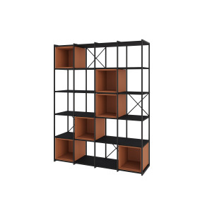 ANYA - Etagère 140 noir et cube terracotta 2