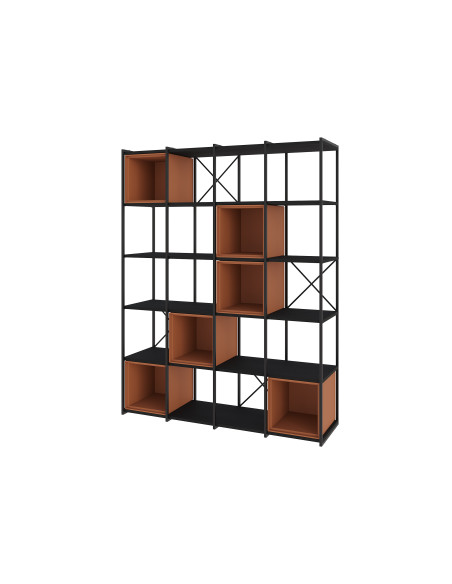 ANYA - Etagère 140 noir et cube terracotta