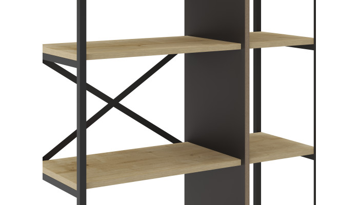 ARA - Etagère 87,5 cm teinte chêne et noir