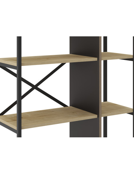 ARA - Etagère 87,5 cm teinte chêne et noir