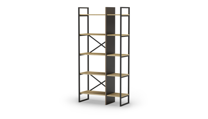 ARA - Etagère 87,5 cm teinte chêne et noir