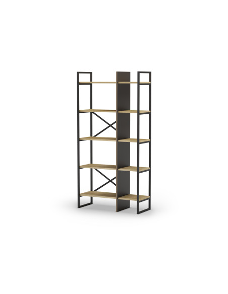 ARA - Etagère 87,5 cm teinte chêne et noir