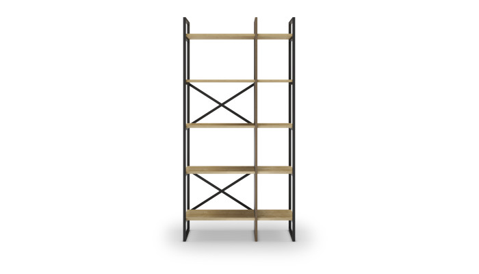ARA - Etagère 87,5 cm teinte chêne et noir