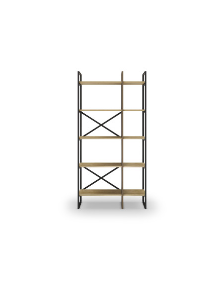 ARA - Etagère 87,5 cm teinte chêne et noir