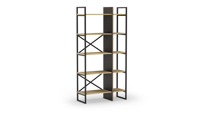 ARA - Etagère 87,5 cm teinte chêne et noir