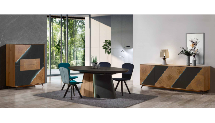 FLORIDA - Enfilade 4 portes avec éclairage L.220