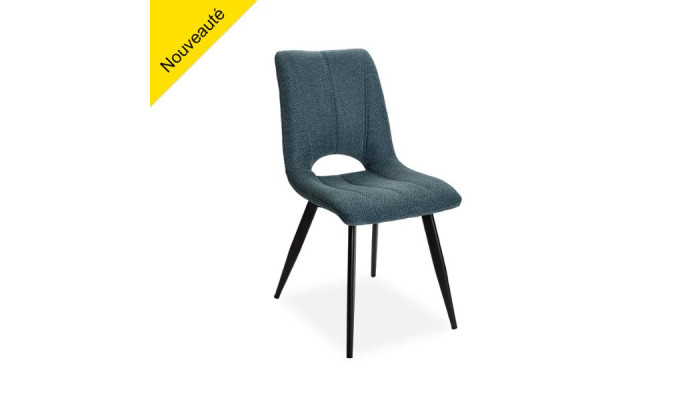 CORALIE - Chaise tissu bleu turquoise