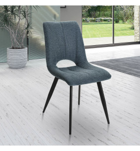 CORALIE - Chaise tissu bleu turquoise 2