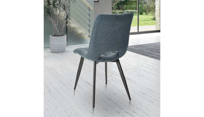 CORALIE - Chaise tissu bleu turquoise
