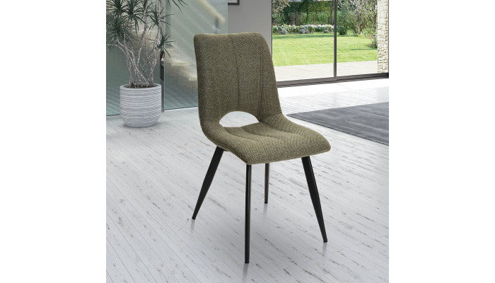 CORALIE - Chaise tissu vert bouteille