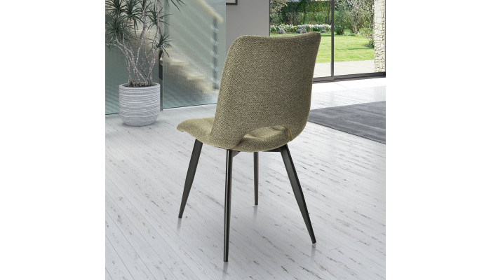 CORALIE - Chaise tissu vert bouteille