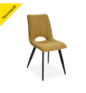 CORALIE - Chaise tissu jaune paille