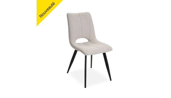 CORALIE - Chaise tissu beige sable