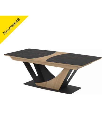 OMEGA - Table tonneau plateau céramique 220 x 110 cm