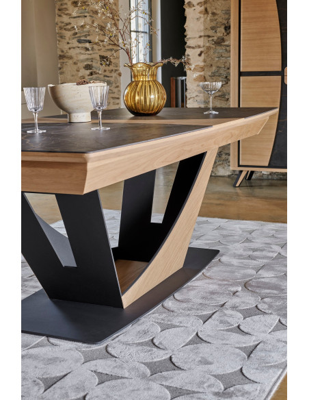 OMEGA - Table tonneau plateau céramique 220 x 110 cm