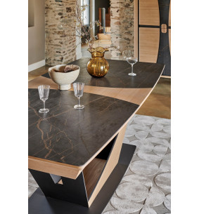 OMEGA - Table tonneau plateau céramique 190 x 100 cm 2