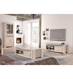 LASTOURS - Table basse 2 portes coulissantes 2 tiroirs