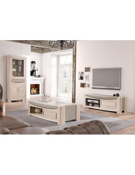 LASTOURS - Table basse 2 portes coulissantes 2 tiroirs