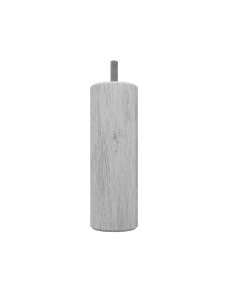 CYLINDRIQUE - Lot de 4 pieds de lit hauteur 15 cm blanc veinage gris