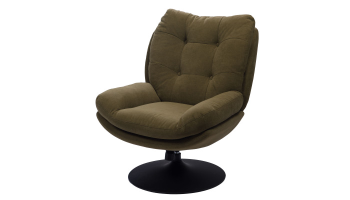MAGGY - Fauteuil pivotant extra moelleux kaki