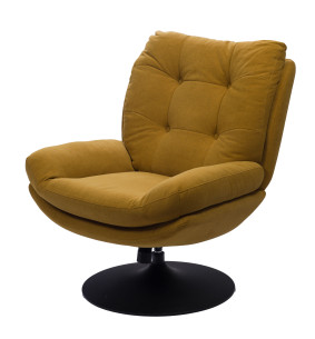 MAGGY - Fauteuil pivotant extra moelleux moutarde