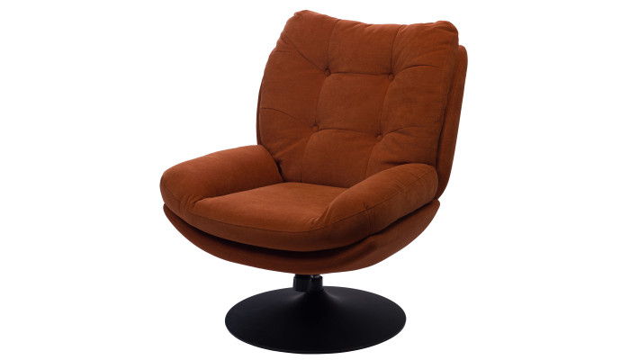 MAGGY - Fauteuil pivotant extra moelleux orange