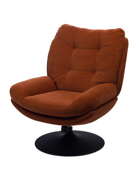 MAGGY - Fauteuil pivotant extra moelleux orange