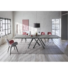 Table de séjour céramique et métal RACINE