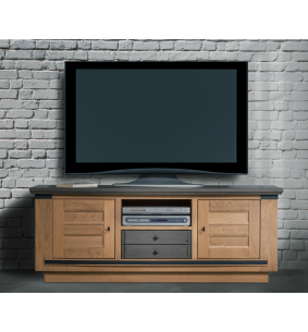 ANGEL - Meuble TV en chêne 160 cm avec 2 portes, 1 tiroir...