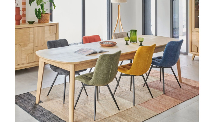 RIVAGE - Table tonneau en bout 160 x 90 extensible