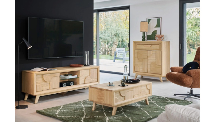 RIVAGE - Table de salon plateau relevable