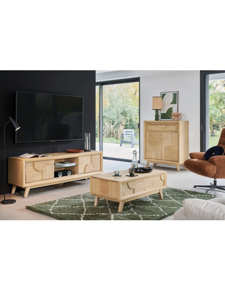 RIVAGE - Table de salon plateau relevable