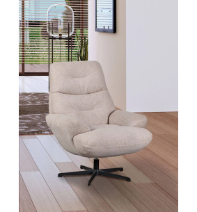 TIAGO - Fauteuil de salon pivotant beige 2