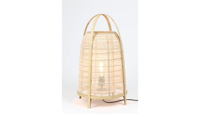 JACINTHE - Lampe lin et bambou GM
