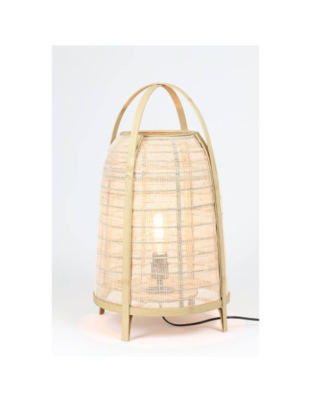 JACINTHE - Lampe lin et bambou GM