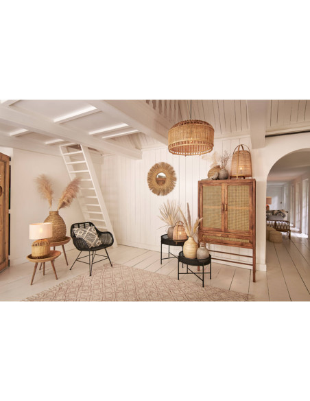 JACINTHE - Lampe lin et bambou GM