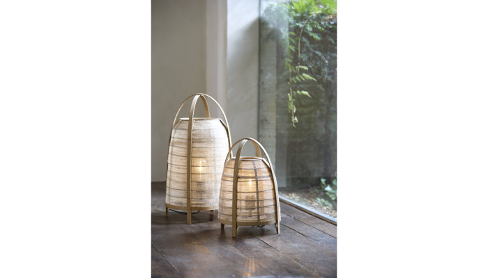 JACINTHE - Lampe lin et bambou GM