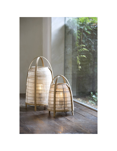 JACINTHE - Lampe lin et bambou GM