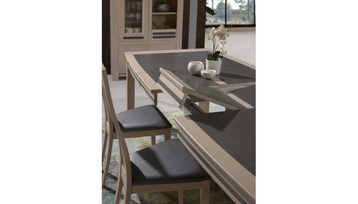 MALAGA - Table tonneau 2 allonges papillon de...