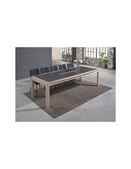 MALAGA - Table tonneau 2 allonges papillon de 40 cm 2 coloris