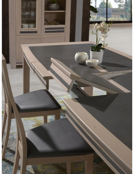 MALAGA - Table tonneau 2 allonges papillon de 45 cm 2 coloris